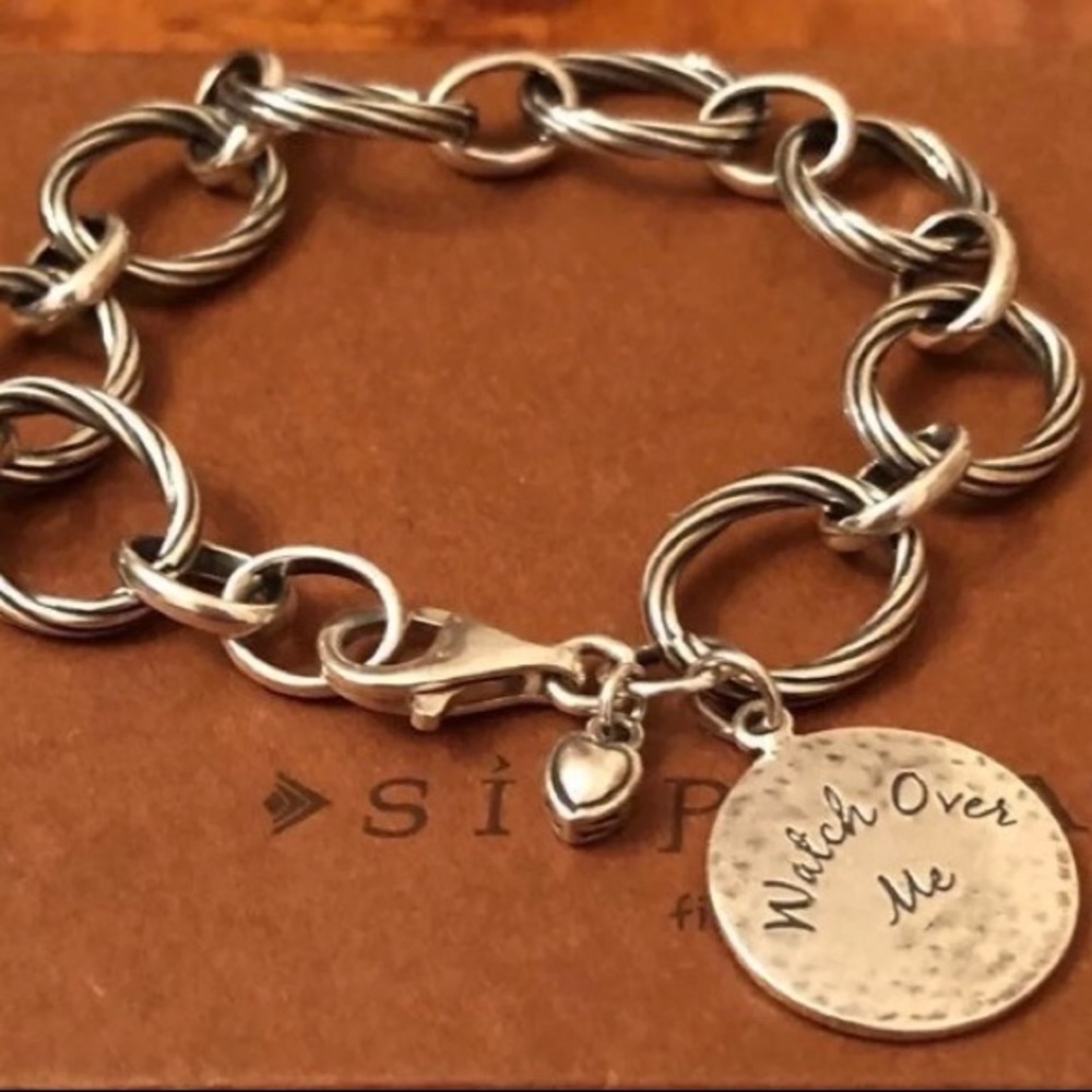 Rare Silpada Sterling Silver Guardian Angel Charm Bracelet B1959 - Picture 6 of 15